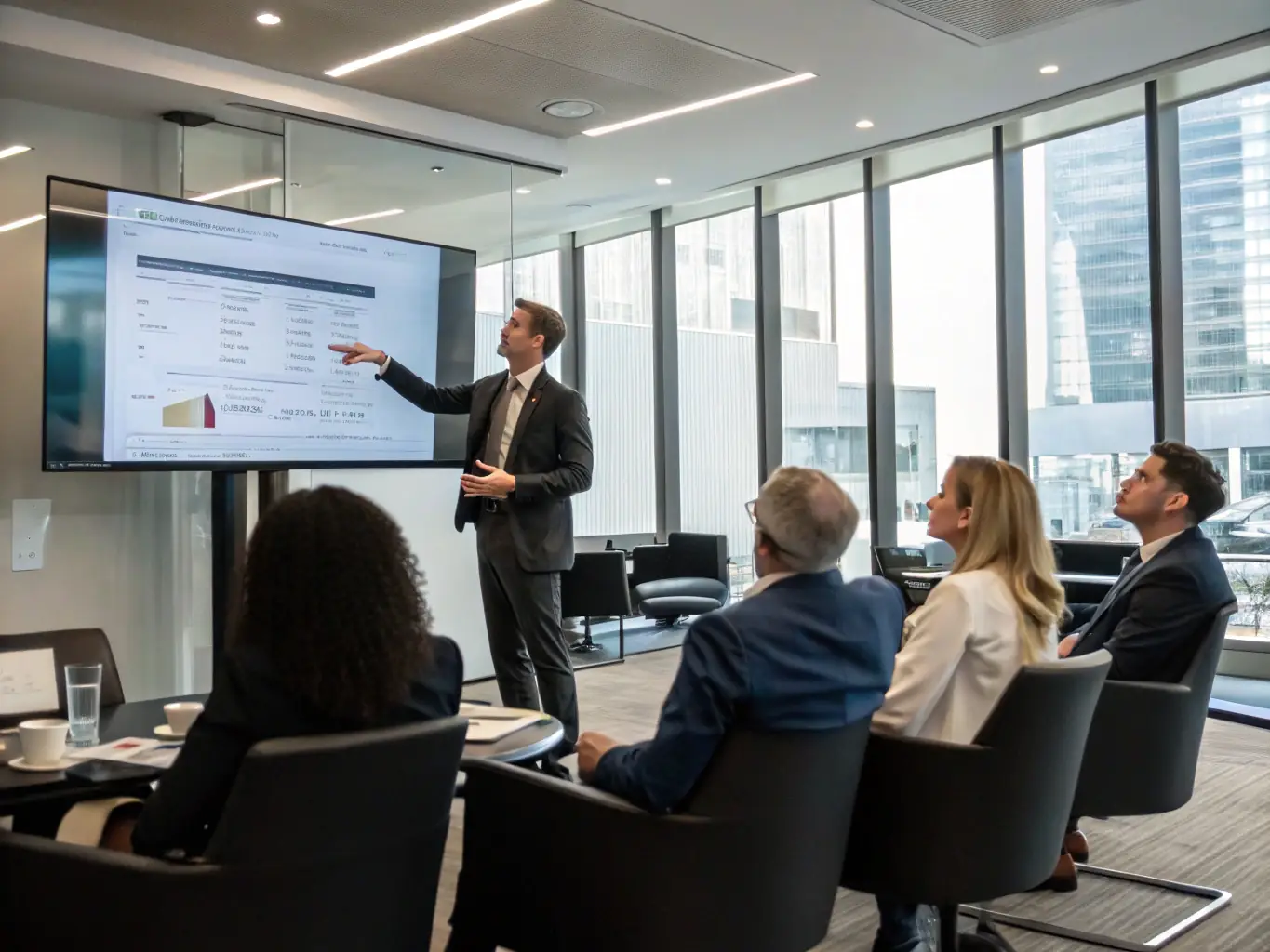 A professional image of a financial expert presenting to an engaged audience at a handfulbase.site startup bootcamp, highlighting the educational and networking opportunities available.